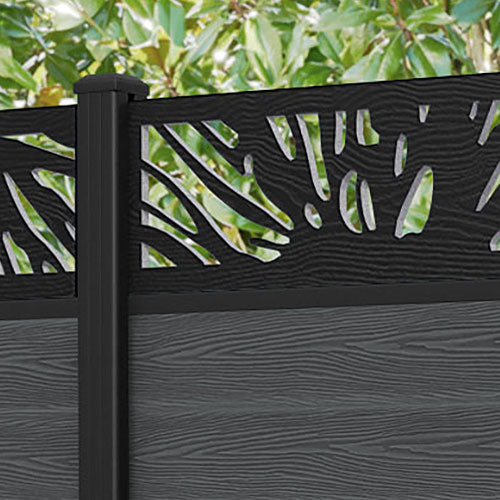 Classic Poppy Fence Panel - Dark Grey - with our aluminium posts