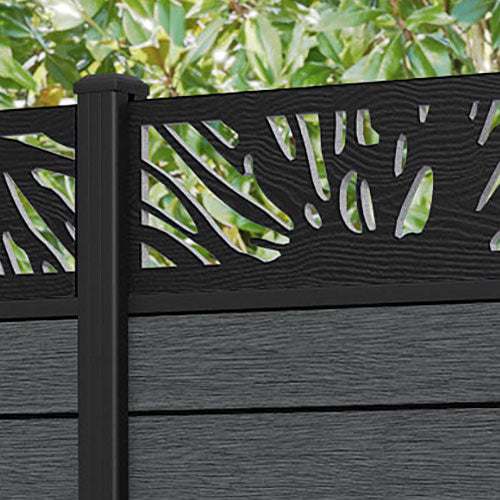 Fusion Poppy Fence Panel - Dark Grey - with our aluminium posts