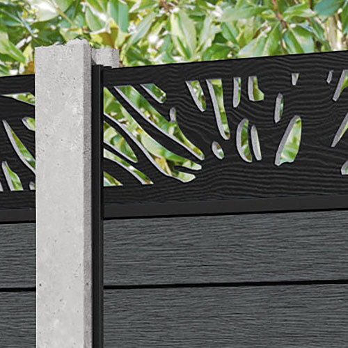 Fusion Poppy Fence Panel - Dark Grey - for existing concrete posts