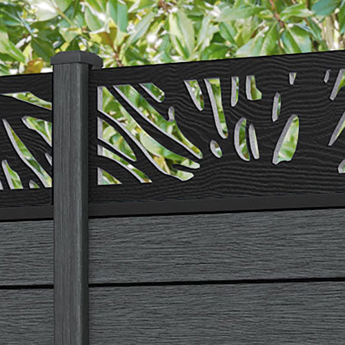 Fusion Poppy Fence Panel - Dark Grey - with our composite posts