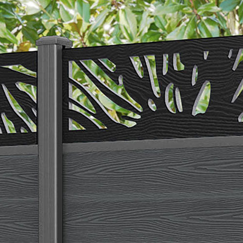 Classic Poppy Fence Panel - Dark Grey - with our aluminium posts