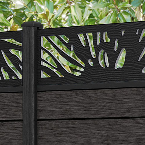 Fusion Poppy Fence Panel - Dark Oak - with our composite posts