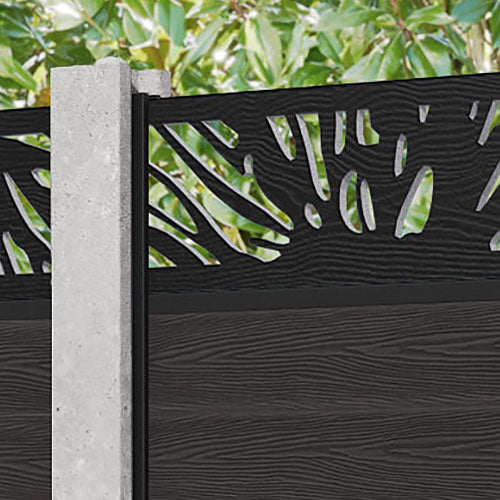 Classic Poppy Fence Panel - Dark Oak - for existing concrete posts