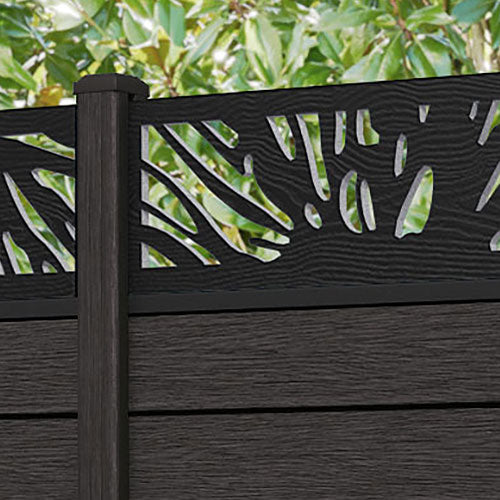 Fusion Poppy Fence Panel - Dark Oak - with our composite posts