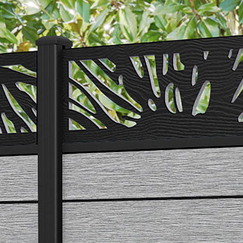 Fusion Poppy Fence Panel - Light Grey - with our aluminium posts