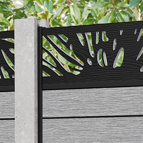 Fusion Poppy Fence Panel - Light Grey - for existing concrete posts