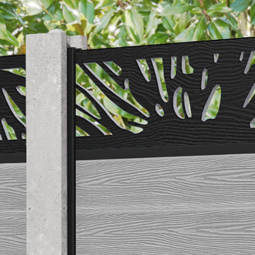 Classic Poppy Fence Panel - Light Grey - for existing concrete posts