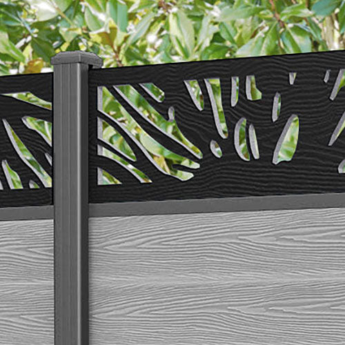 Classic Poppy Fence Panel - Light Grey - with our aluminium posts