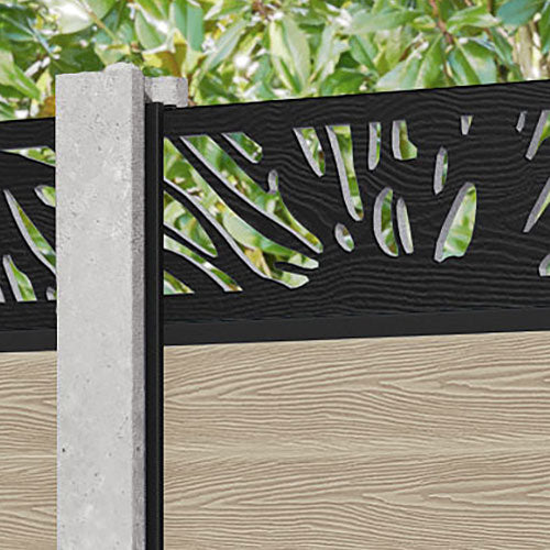 Classic Poppy Fence Panel - Light Oak - for existing concrete posts