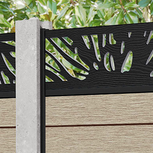 Fusion Poppy Fence Panel - Light Oak - for existing concrete posts
