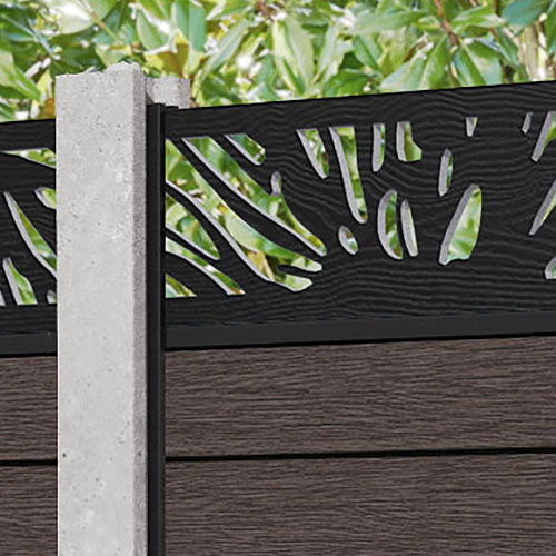 Fusion Poppy Fence Panel - Mid Brown - for existing concrete posts