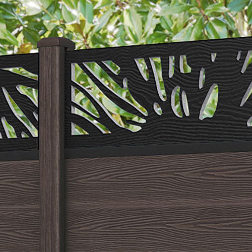 Classic Poppy Fence Panel - Mid Brown - with our composite posts