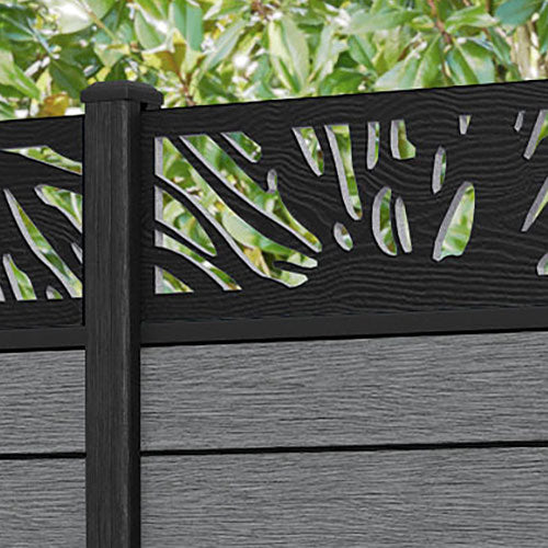 Fusion Poppy Fence Panel - Mid Grey - with our composite posts