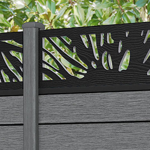 Fusion Poppy Fence Panel - Mid Grey - with our composite posts