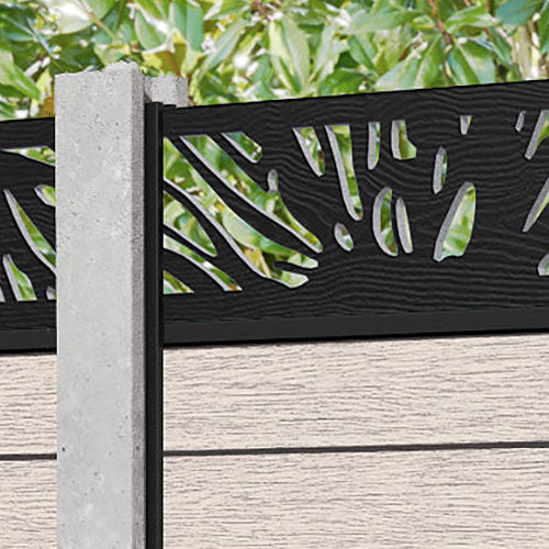 Fusion Poppy Fence Panel - Mid Stone - for existing concrete posts