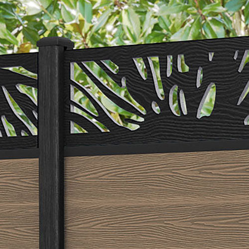 Classic Poppy Fence Panel - Teak - with our composite posts