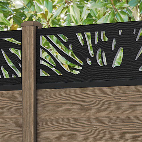 Classic Poppy Fence Panel - Teak - with our composite posts