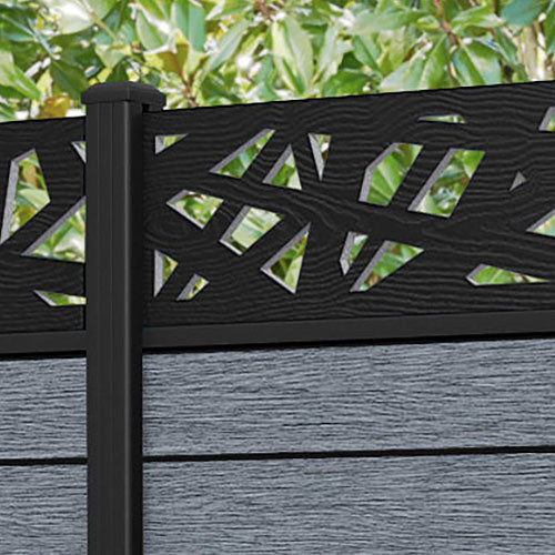 Fusion Prism Fence Panel - Anthracite - with our aluminium posts