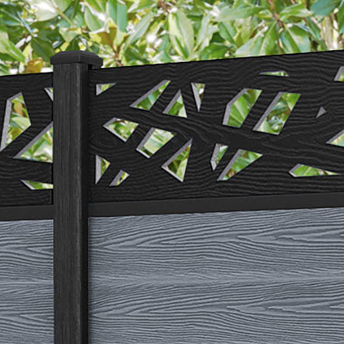 Classic Prism Fence Panel - Anthracite - with our aluminium posts