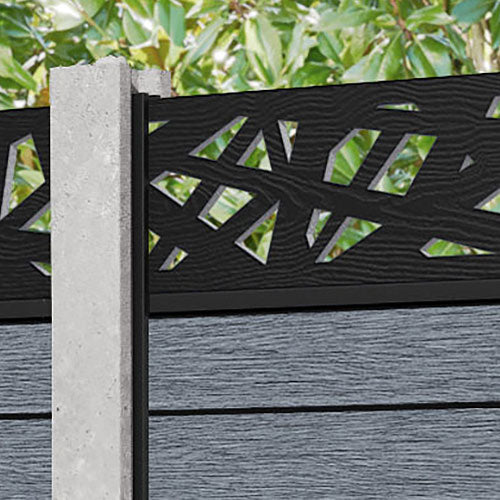 Fusion Prism Fence Panel - Anthracite - for existing concrete posts