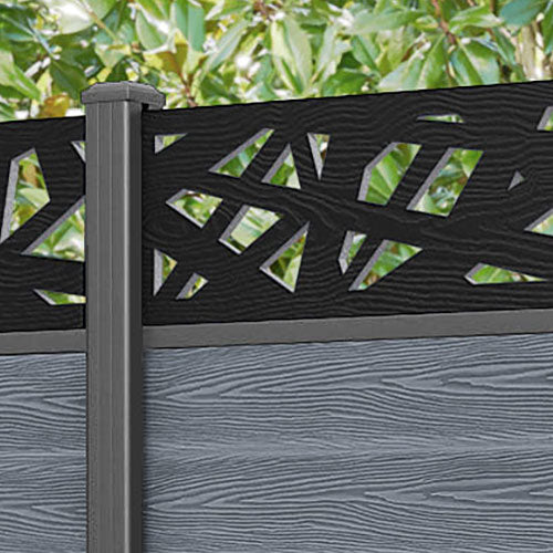 Classic Prism Fence Panel - Anthracite - with our aluminium posts
