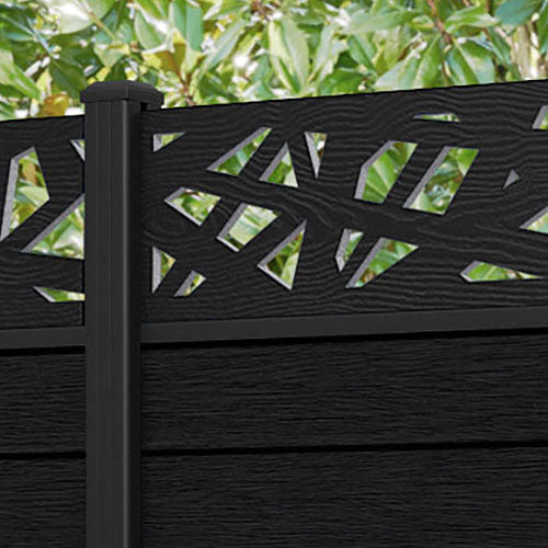 Fusion Prism Fence Panel - Black - with our aluminium posts