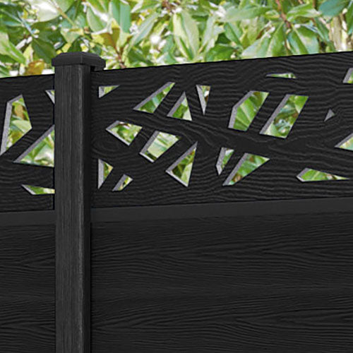 Classic Prism Fence Panel - Black - with our composite posts