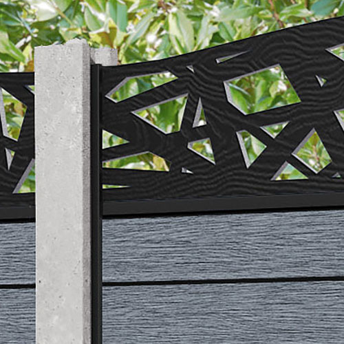 Fusion Prism Curved Top Fence Panel - Anthracite - for existing concrete posts