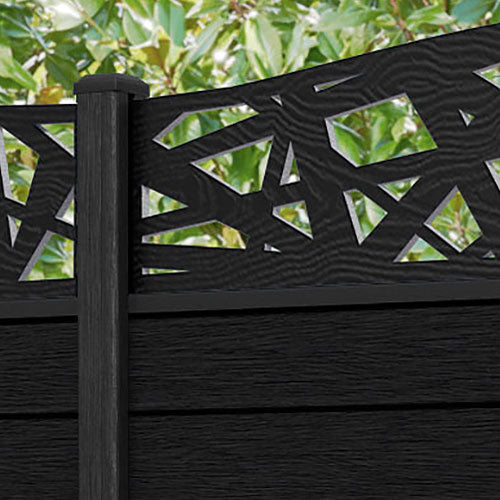 Fusion Prism Curved Top Fence Panel - Black - with our composite posts