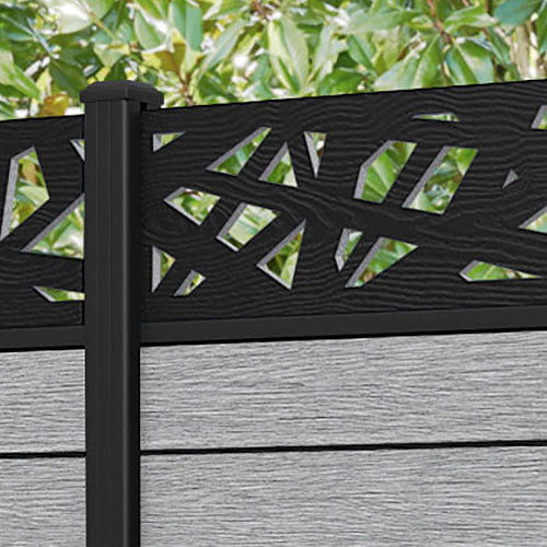 Fusion Prism Fence Panel - Light Grey - with our aluminium posts