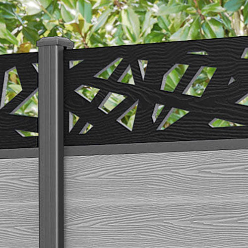 Classic Prism Fence Panel - Light Grey - with our aluminium posts