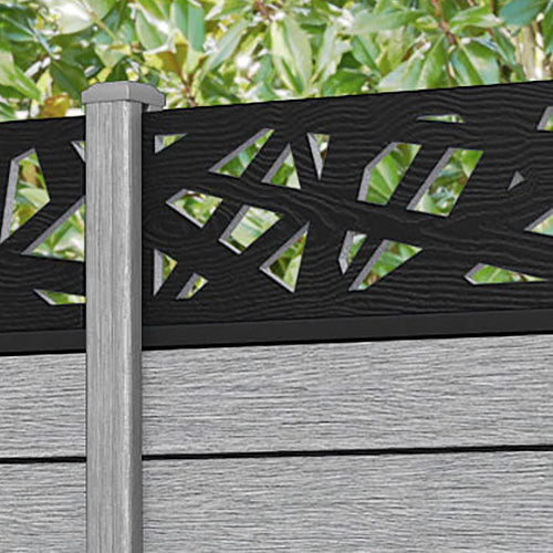 Fusion Prism Fence Panel - Light Grey - with our composite posts