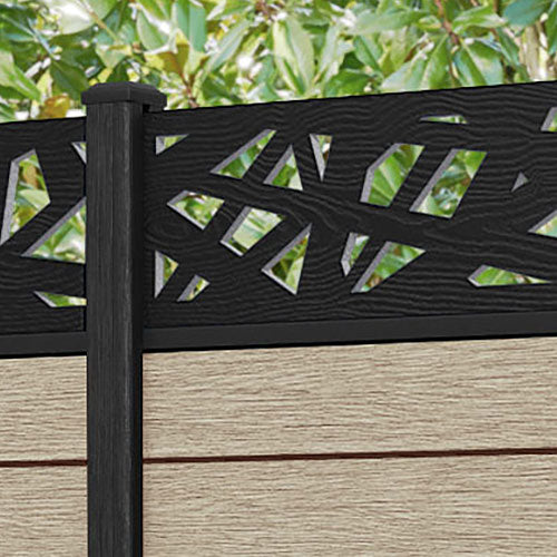 Fusion Prism Fence Panel - Light Oak - with our composite posts