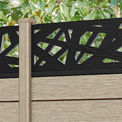Fusion Prism Fence Panel - Light Oak - with our composite posts
