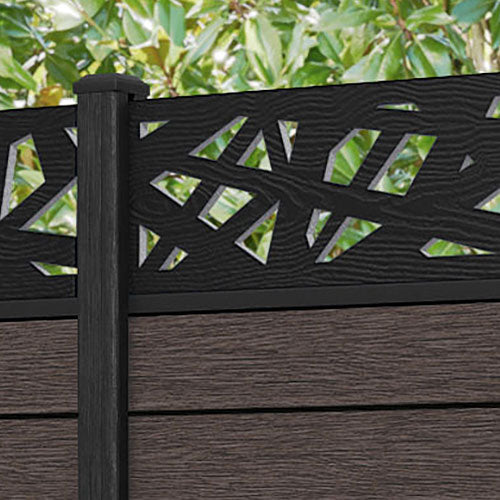 Fusion Prism Curved Top Fence Panel - Mid Brown - with our composite posts