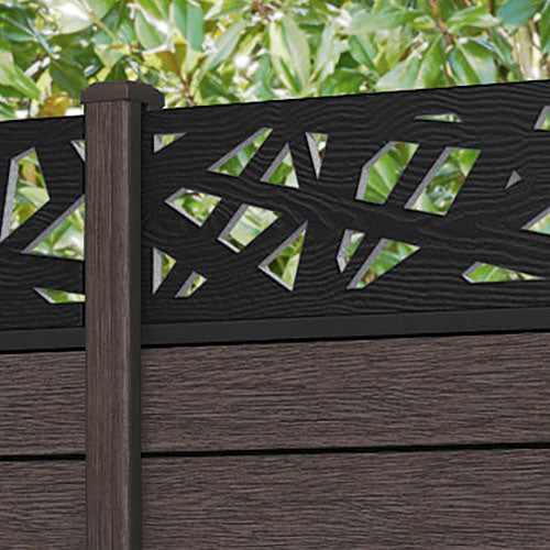 Fusion Prism Curved Top Fence Panel - Mid Brown - with our composite posts
