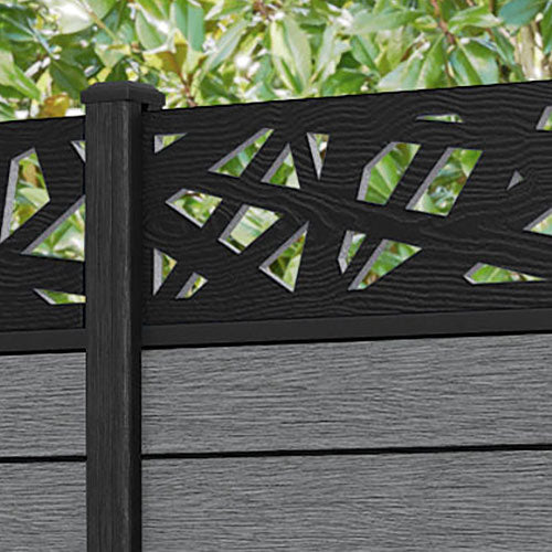 Fusion Prism Fence Panel - Mid Grey - with our composite posts