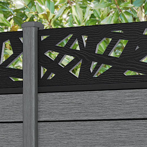 Fusion Prism Fence Panel - Mid Grey - with our composite posts