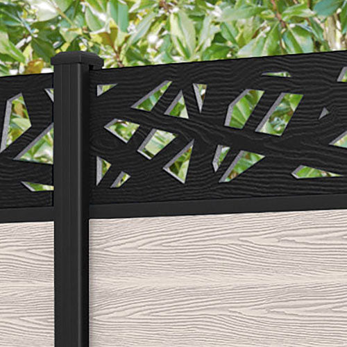 Classic Prism Fence Panel - Mid Stone - with our aluminium posts