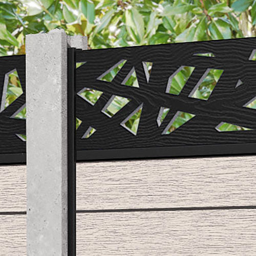 Fusion Prism Curved Top Fence Panel - Mid Stone - for existing concrete posts