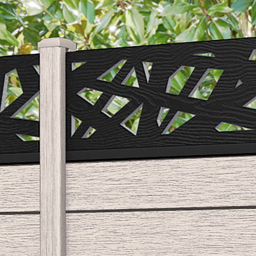 Fusion Prism Fence Panel - Mid Stone - with our composite posts