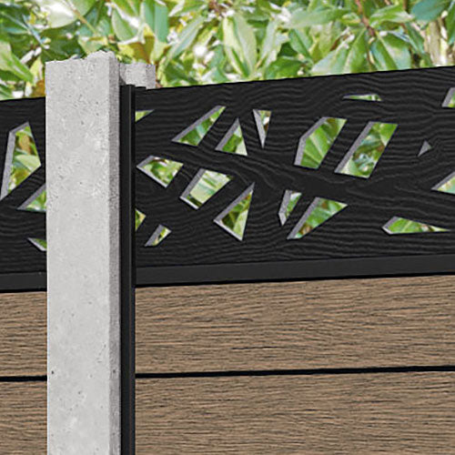 Fusion Prism Fence Panel - Teak - for existing concrete posts