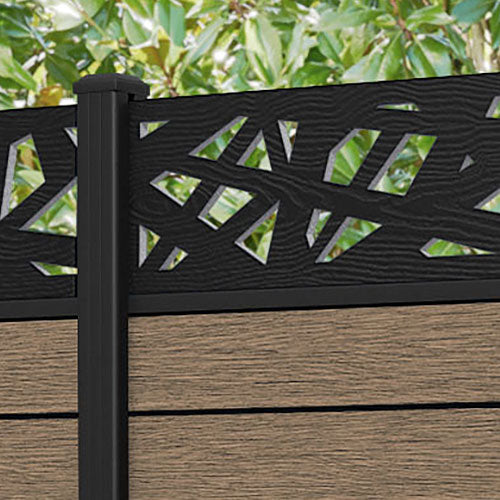 Fusion Prism Fence Panel - Teak - with our aluminium posts
