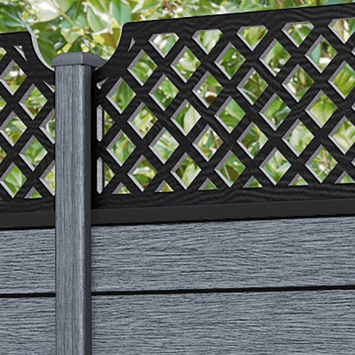 Fusion Regal Hive Fence Panel - Anthracite - with our composite posts