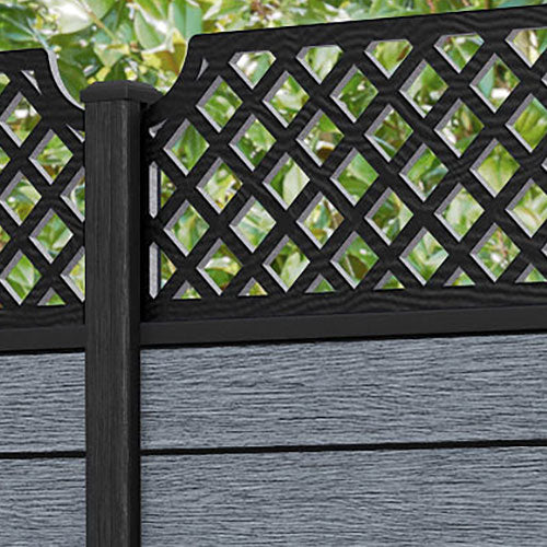 Fusion Regal Hive Fence Panel - Anthracite - with our composite posts