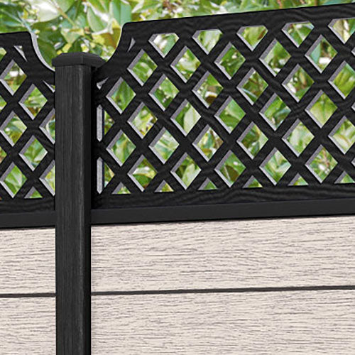 Fusion Regal Hive Fence Panel - Mid Stone - with our composite posts