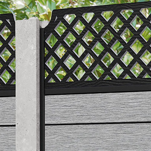 Fusion Regal Hive Fence Panel - Light Grey - for existing concrete posts