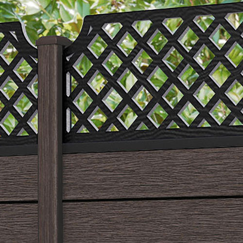 Fusion Regal Hive Fence Panel - Mid Brown - with our composite posts