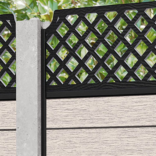 Fusion Regal Hive Fence Panel - Mid Stone - for existing concrete posts