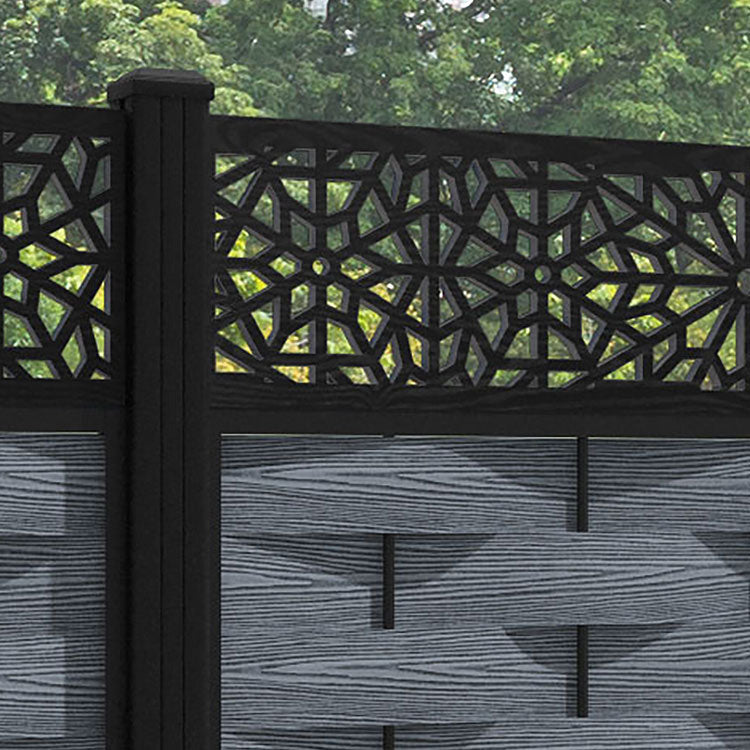Ripple Alnara Fence Panel - Anthracite - with our aluminium posts